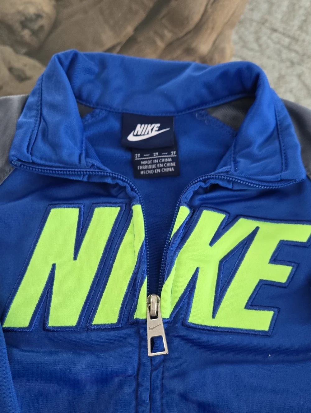 Nike Kids 2T - Royal Blue Jacket with Neon Green Logo
